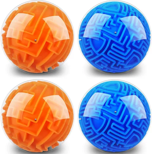 Vista 6 de Sumind Juego de 4 piezas de rompecabezas 3D de laberinto mágico para el cerebro, juegos de memoria secuencial, laberinto, esfera, rompecabezas verde