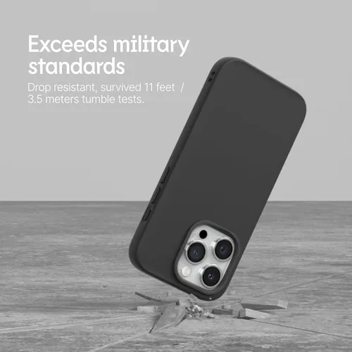 Vista 2 de RhinoShield SolidSuit - Funda compatible con Magsafe para iPhone 15 Plus, diseño delgado absorbente de golpes, con acabado mate de alta calidad