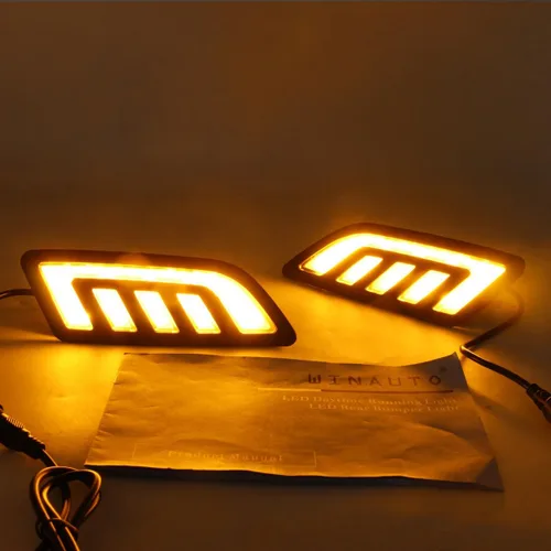 Vista 6 de Auto-Tech - 1 par de luces LED de circulación diurna DRL con luz amarilla de repuesto para Nissan NP300/NAVARA 2016-2019