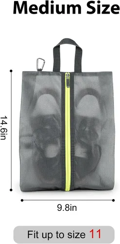 Vista 2 de Paquete de 2 bolsas para zapatos de viaje, bolsas para tenis, bolsas impermeables para zapatos de viaje con cremallera para embalaje, bolsas contra