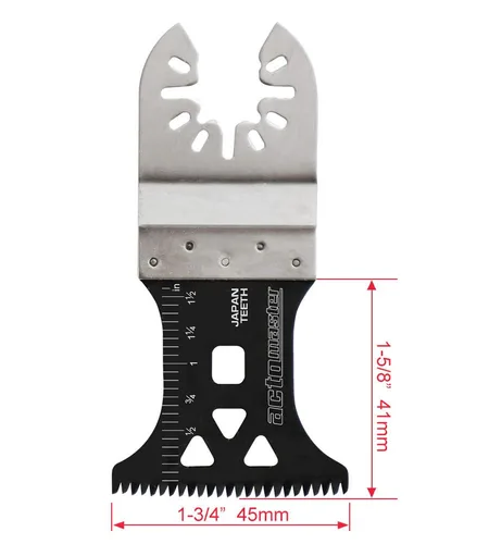 Vista 2 de Hoja de sierra oscilante precisa de dientes japoneses para herramienta oscilante, multiherramienta, paquete de 6