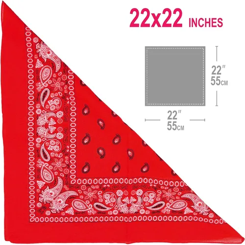 Vista 6 de Basico paquete de bandanas 100% algodón, envoltorio para cabeza con vincha, talla única