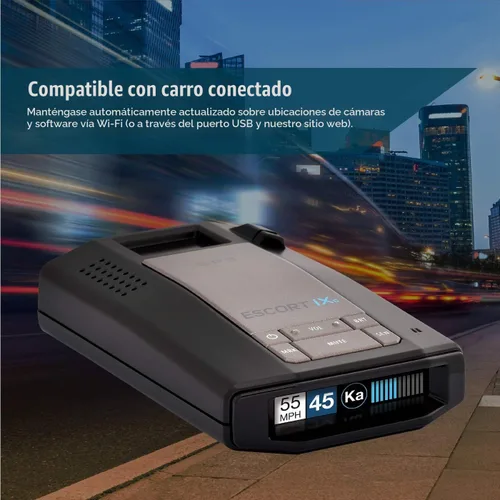 Vista 6 de Escort IXC - Detector de radar láser de rango extendido, compatible con coche conectado con Wifi, protección de aprendizaje automático, alertas