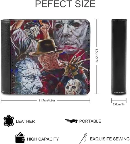 Vista 2 de Wallet- Billetera delgada de dos pliegues para hombre, cartera unisex a la moda, Style-6, talla única