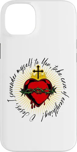 Vista 15 de Surrender Novena O Jesus Catholic Black Letter Case for iPhone 17