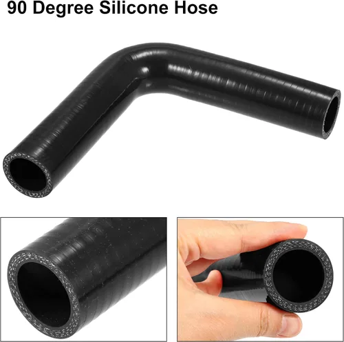 Vista 4 de X AUTOHAUX 1.102 in 1.10 "ID 90 grados codo silicona reductor manguera curva Turbo agua intercooler negro Elbow pipe bend, Turbo water intercooler