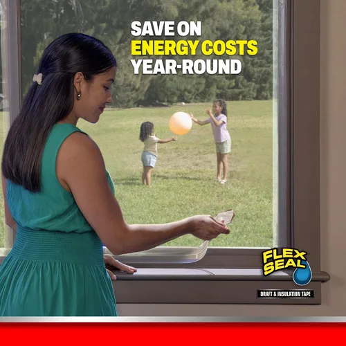 Vista 3 de Flex Seal Cinta de Sellado contra Corrientes de Aire y Aislamiento, Flexible, de Goma, Tira Resistente a la Intemperie para Ventanas, Puertas