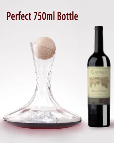 Vista 5 de Wine Decanter Hand-Blown Red Wine Carafe Decanter, Crystal Wine Decanter Wine Decanter with Stopper(750ML)