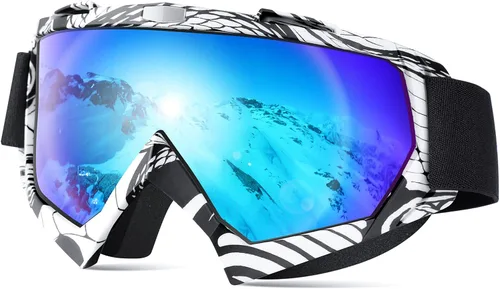 Vista 9 de MAMBAOUT Gafas de esquí de nieve para adultos, gafas de snowboard para jóvenes, adolescentes, hombres y mujeres, gafas de moto de nieve de visión