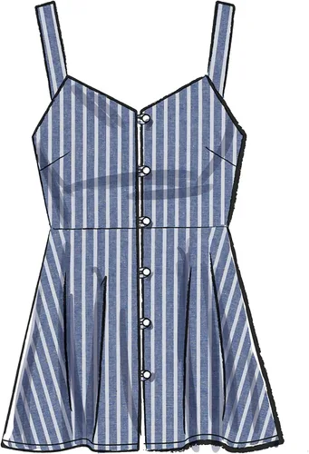 Vista 5 de McCall Pattern - Camiseta de tirantes para mujer, con mangas fruncidas, tallas 6 a 14