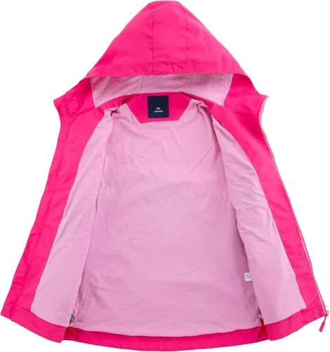 Vista 2 de LOKTARC Chaqueta impermeable con capucha y bloques de color para niños y niñas, rompevientos