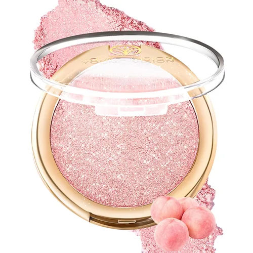 Vista 10 de YOUNG VISION Polvo Compacto Iluminador, Polvo de Contorno de Brillo Natural Horneado y Resaltador Facial, Libre de Crueldad, Maquillaje de Resaltado