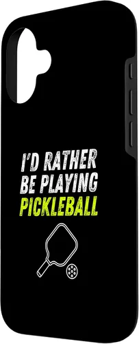 Vista 2 de iPhone 16 I'd Rather Be Playing Pickleball Phone Case Funny Pickleball Case