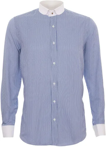 Vista 2 de Tru Clothing - Camisa de punto corto para hombre con cuello de Nehru extraíble