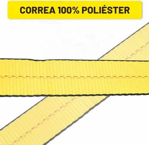 Vista 4 de Correas de trinquete con gancho plano - Correas de amarre resistentes - 2 pulgadas x 27 pies - Correa resistente a la intemperie - Límite de carga