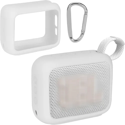 Vista 29 de Funda de silicona Lebakort compatible con altavoz portátil JBL GO 4 (Funda negra)