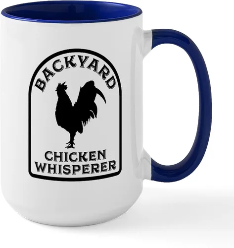 Vista 18 de CafePress Backyard Chicken Whisperer Mugs Taza de café de cerámica de 15 oz (15.0 fl oz)