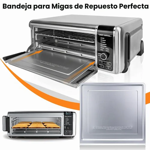 Vista 4 de Bandeja de Recolección de Migajas de Repuesto para Ninja Foodi SP101 SP151 Horno de Freidora de Aire con 4 Piezas de Esteras de Teflón, Accesorios