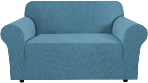 Vista 17 de H.VERSAILTEX Funda elástica para sofá, fundas suaves para muebles de 3 cojines, con tela jacquard gruesa a cuadros con parte inferior elástica, sofá