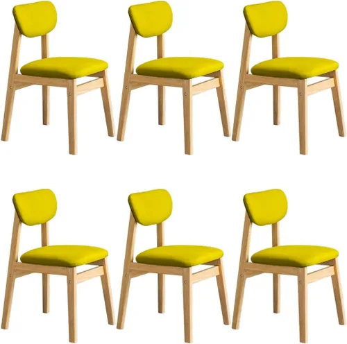 Vista 33 de YVYKFZD Dining Chairs Set, Solid Wood Kitchen Chairs, Upholstered Dining Room Chair with Curved Backrest, Living Room Chair with Removable Fabric