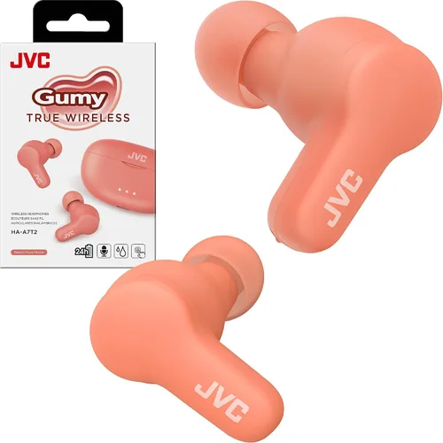 Vista 12 de JVC Gumy - Auriculares inalámbricos verdaderos, Bluetooth 5.3, funda de carga, reproducción de 24 horas, IPX4 resistente al agua, cómodo ajuste