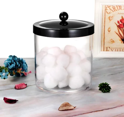 Vista 5 de SheeChung Tarro de Boticario Premium - Recipiente Contenedor Grande de Plástico Transparente de 50 Oz. con Tapa de Acero Inoxidable a Prueba