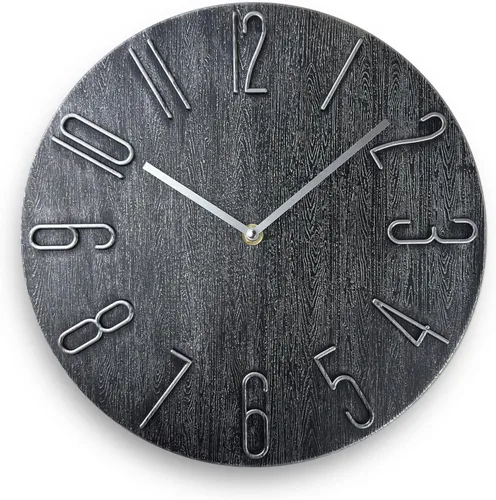 Vista 9 de Reloj de pared, reloj silencioso, reloj de pared que funciona con pilas, reloj de pared moderno de 12 pulgadas, adecuado para oficinas, salas