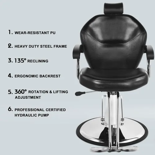 Vista 6 de Artist hand Silla de barbero multiusos para peluquería Silla de salón de barbería