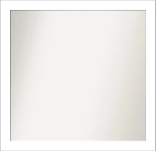 Vista 128 de Amanti Art Espejo de baño blanco para sobre el fregadero, 24 x 26 pulgadas, espejo rectangular blanco y blanco, marco de madera contemporáneo