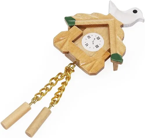 Vista 3 de Odoria 1/12 Reloj de cuco en miniatura Accesorios de decoración de casa de muñecas
