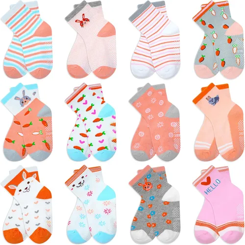 Vista 15 de Tphon Calcetines antideslizantes para niños y niñas de 0 a 7 años