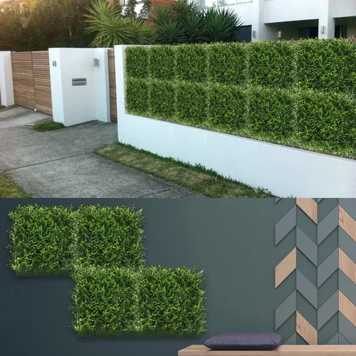 Vista 7 de Patio Paradise - Paneles de pared de césped artificial, 20 x 20 pulgadas (1 unidad) de hierba sintética de boj para telón de fondo de hiedra falsa