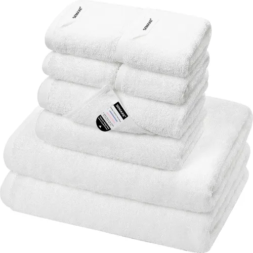 Vista 18 de SEMAXE Juego de toallas de baño familiar de 12 piezas - 100% algodón, 4 toallas de baño, 4 toallas de mano, 4 paños, ultrasuave y súper absorbente