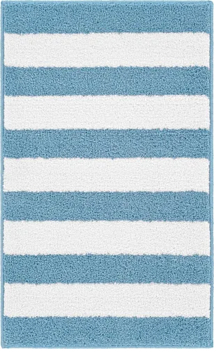 Vista 16 de Garland Rug Juego de 2 alfombras de baño lavables a rayas de playa, antideslizantes, suaves y absorbentes, de secado rápido, lavables a máquina