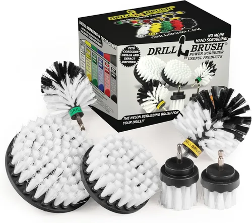 Vista 13 de Suministros de limpieza de piedras tumbales Drillbrush - Cepillo de poder para exteriores - Herramienta de limpieza de fuentes - Herramienta de Rojo