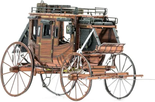 Vista 5 de Fascinations Metal Earth Wild West Stagecoach - Kit de modelo de metal 3D