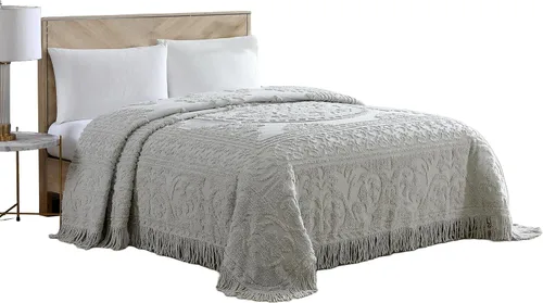Vista 12 de Beatrice Home Fashions Medallón de chenilla, funda estándar, azul