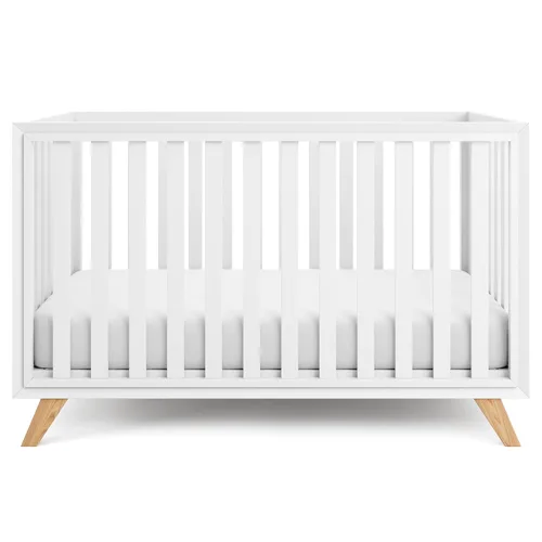 Vista 10 de Comfy Cubs - Cuna de bebé de 0 a 3 años, altura de colchón ajustable, cuna de madera natural para bebé, muebles elegantes de guardería, cama de Todo