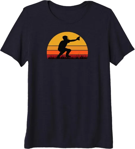 Vista 3 de Baseball Beisbol - Catcher Catching Defense Ball Player Premium T-Shirt