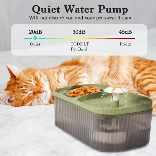 Vista 7 de Fuente de agua para gatos en el interior, suministros de alimentación y riego para gatos, dispensador de agua automático súper silencioso