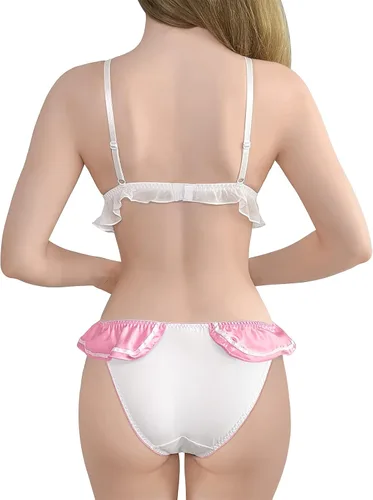 Vista 3 de Littleforbig Conjunto de bikini sexy sin mangas con cuello de marinero y espalda descubierta para mujer