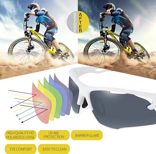 Vista 3 de AUCIP Gafas de sol deportivas polarizadas para hombres y mujeres marco TR90 para jóvenes béisbol pesca correr golf motocicleta gafas