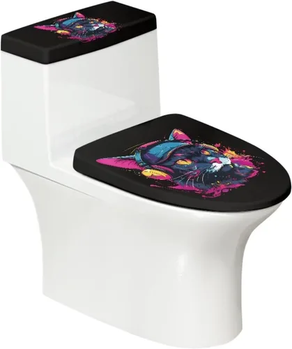 Vista 42 de Juego de decoración de baño de 2 piezas con diseño de muñeco de nieve de Navidad, cubierta de tanque para asiento de inodoro
