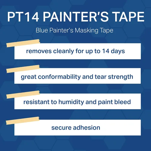 Vista 3 de TapeCase - Cinta adhesiva azul PT14-0.5" X 60YD - 0.5" X 60YD (1 rollo)