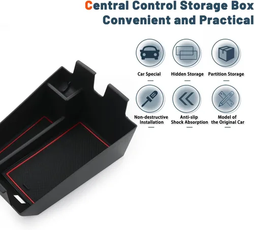 Vista 2 de Ruiya Organizador de consola central X5/X6/X7 2020-2026 para BMW X5/X6/X7 2026, material ABS, organizador de consola central compatible con BMW