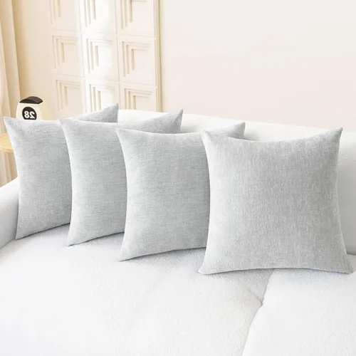 Vista 49 de CaliTime - Paquete de 2 fundas de almohada acogedoras para sofá, decoración del hogar, felpilla suave teñida sólida, 16 x 16 pulgadas, marrón Marrón