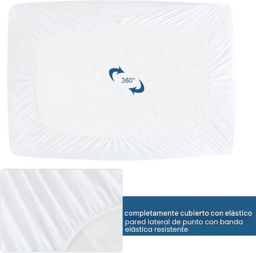 Vista 6 de Protector de colchón impermeable tamaño Queen, paquete de 2 fundas para colchón de 18 pulgadas, absorbente y agradable a la piel, lavable a máquina