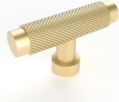 Vista 9 de Amerdeco - Paquete de 10 tiradores de gabinete de oro cepillado estriado de 3 pulgadas (76mm) con agujero central, tiradores para cajones, herrajes