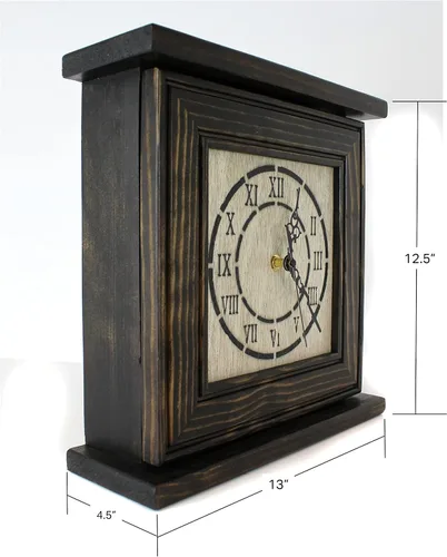 Vista 3 de American Furniture Classics Modelo CLOCKDW Reloj de repisa en chapa de nogal oscuro con compartimento secreto