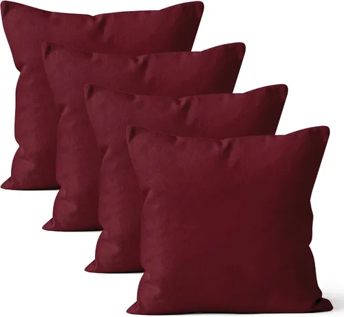 Vista 14 de Encasa XO Juego de 2 fundas de almohada de 12 x 12 pulgadas, color beige, sin rellenos, fundas de almohada de algodón para sala de estar, cama